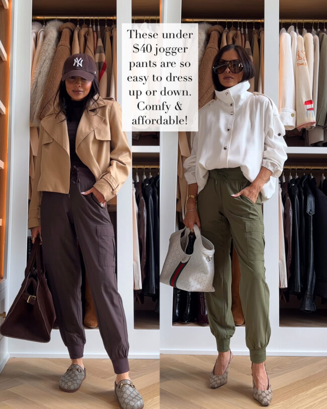 fashion blogger wearing target joggers