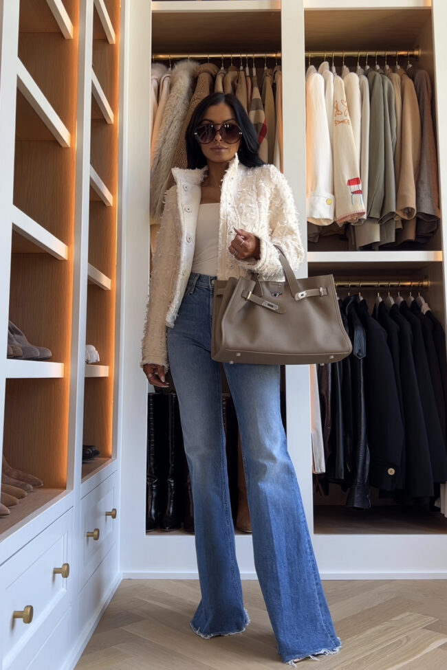 fashion blogger wearing a zara textured blazer