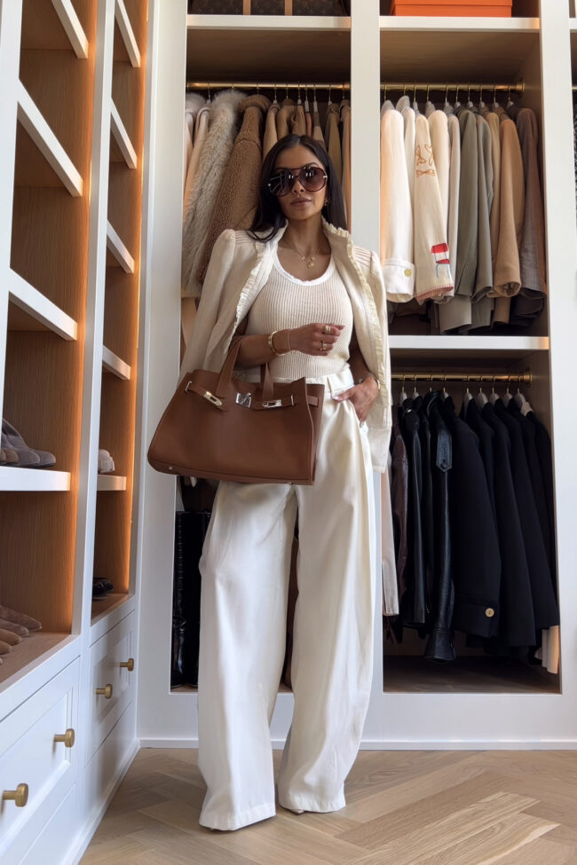 mia mia mine wearing a summer work outfit from zara