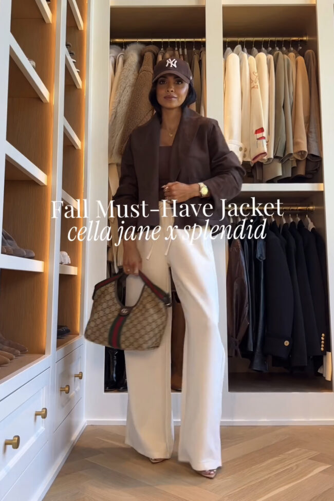 mia mia mine wearing a cella jane x splendid jacket for fall