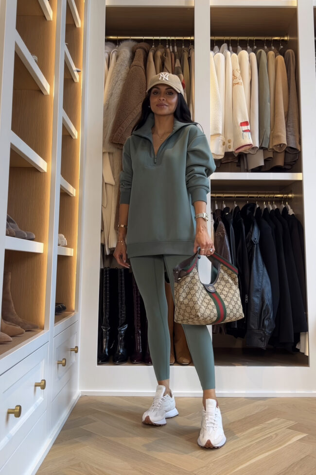 mia mia mine wearing a green lounge set from target