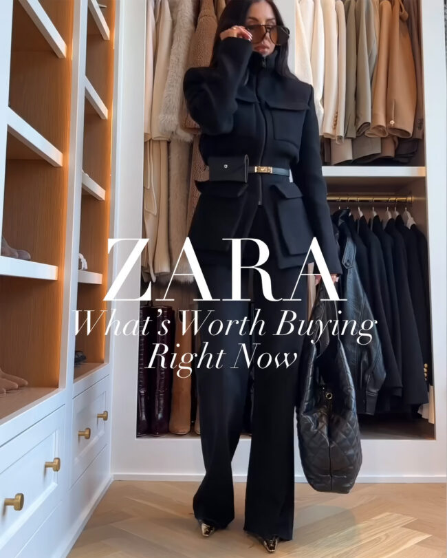 mia mia mine wearing a zara structured jacket for fall